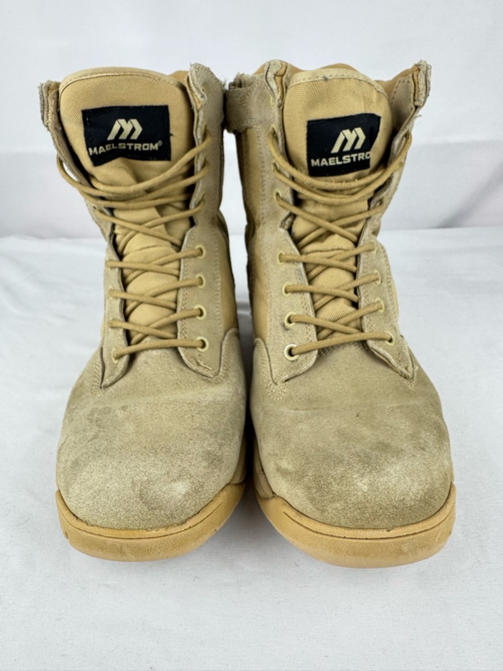 Maelstrom Tac Force 8" Tactical Boots Men’s 11.5 Tan Military Combat Side Zip
